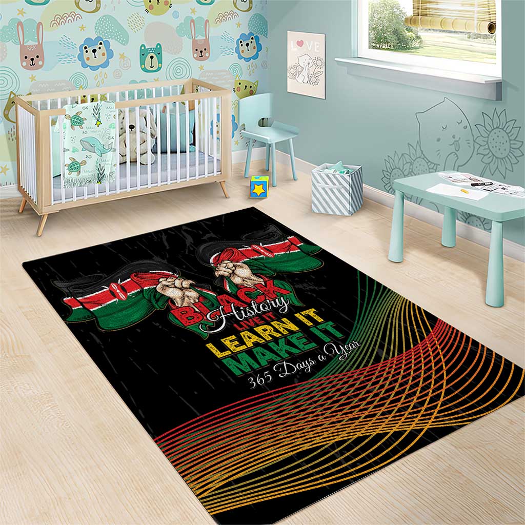 Kenya Black History Month Area Rug Live It Learn It Make It - African Pride