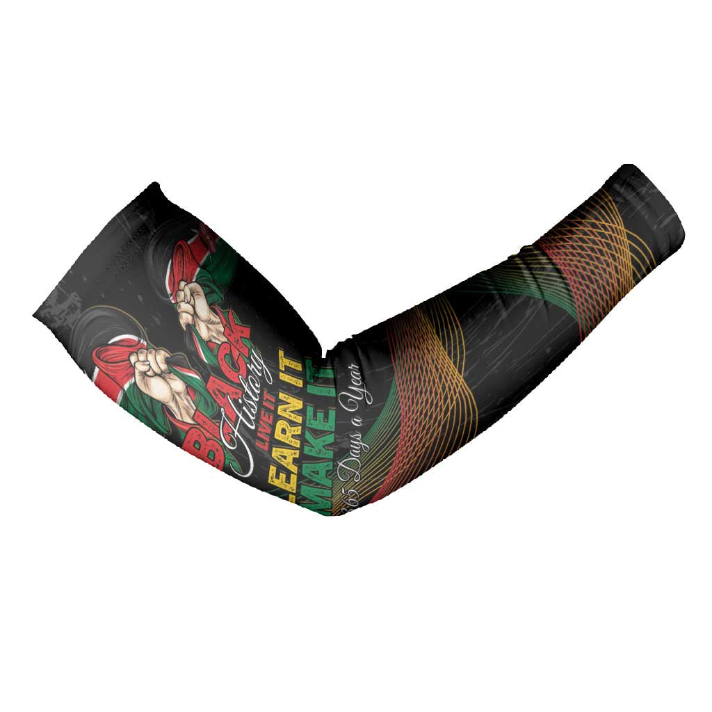 Personalized Kenya Black History Month Arm Sleeves Live It Learn It Make It - African Pride