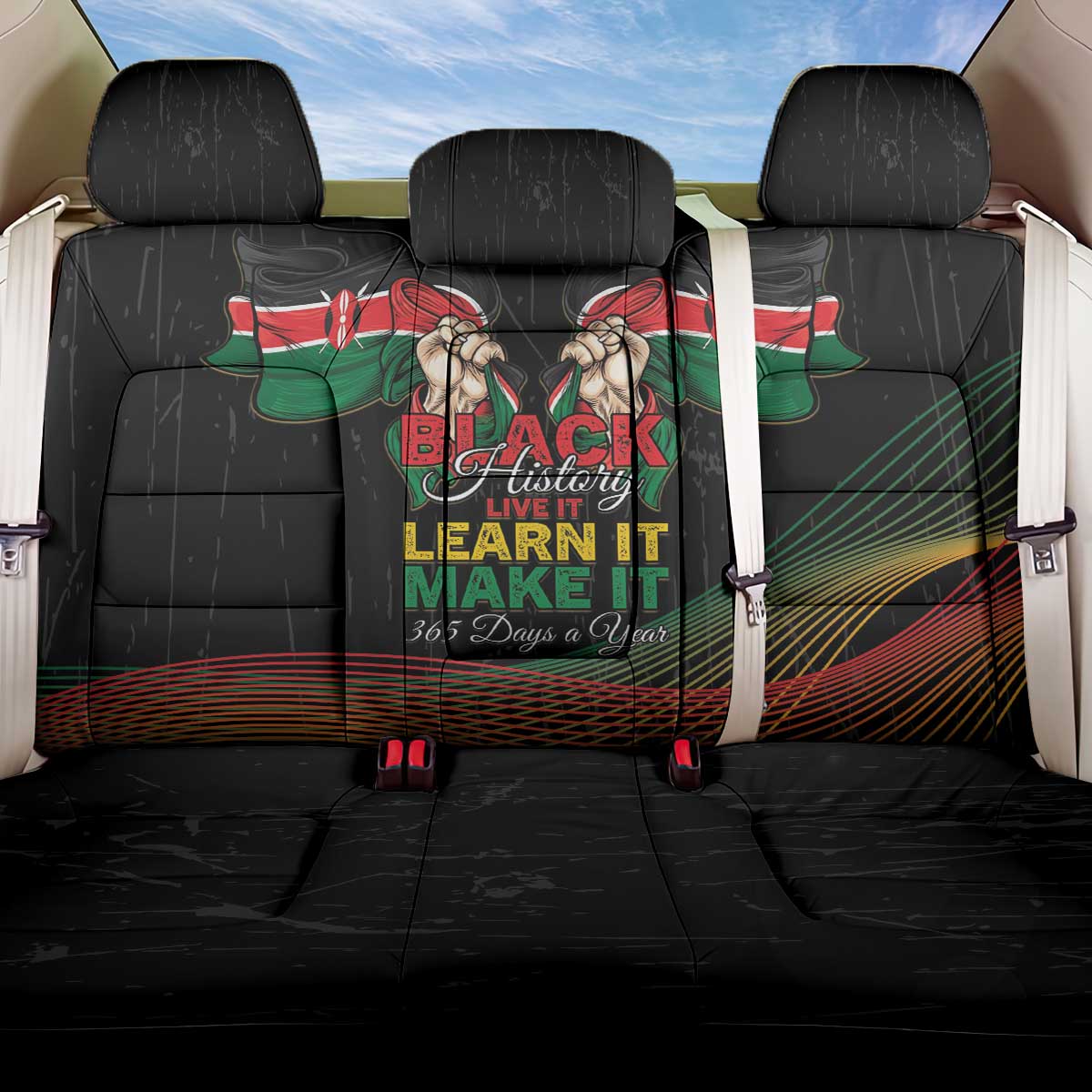 Kenya Black History Month Back Car Seat Cover Live It Learn It Make It - African Pride