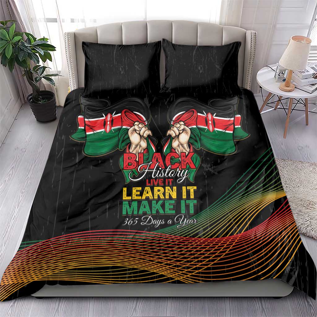 Kenya Black History Month Bedding Set Live It Learn It Make It - African Pride