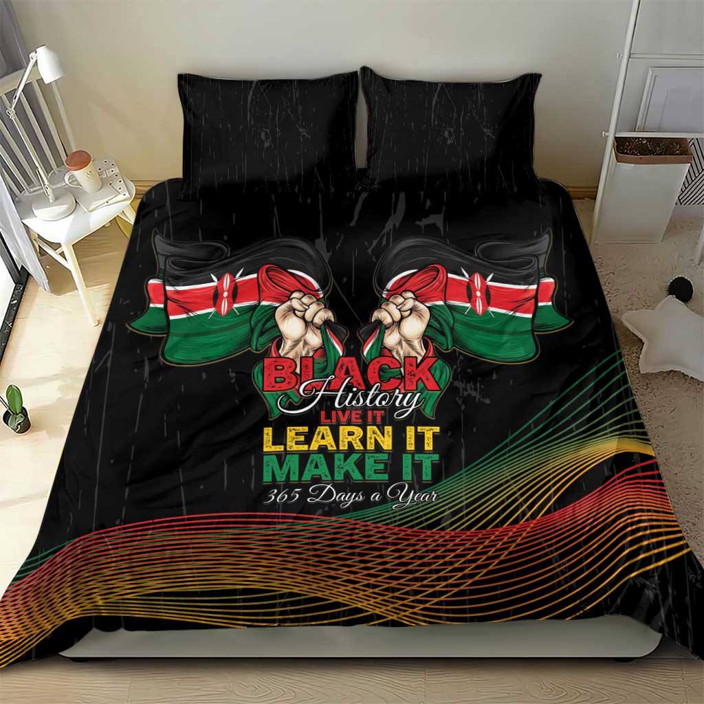 Kenya Black History Month Bedding Set Live It Learn It Make It - African Pride