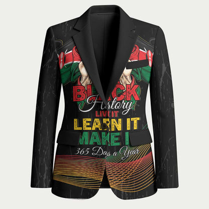 Personalized Kenya Black History Month Blazer Live It Learn It Make It - African Pride