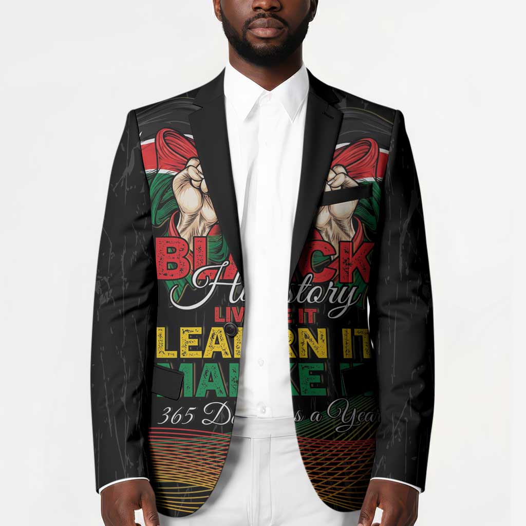 Personalized Kenya Black History Month Blazer Live It Learn It Make It - African Pride