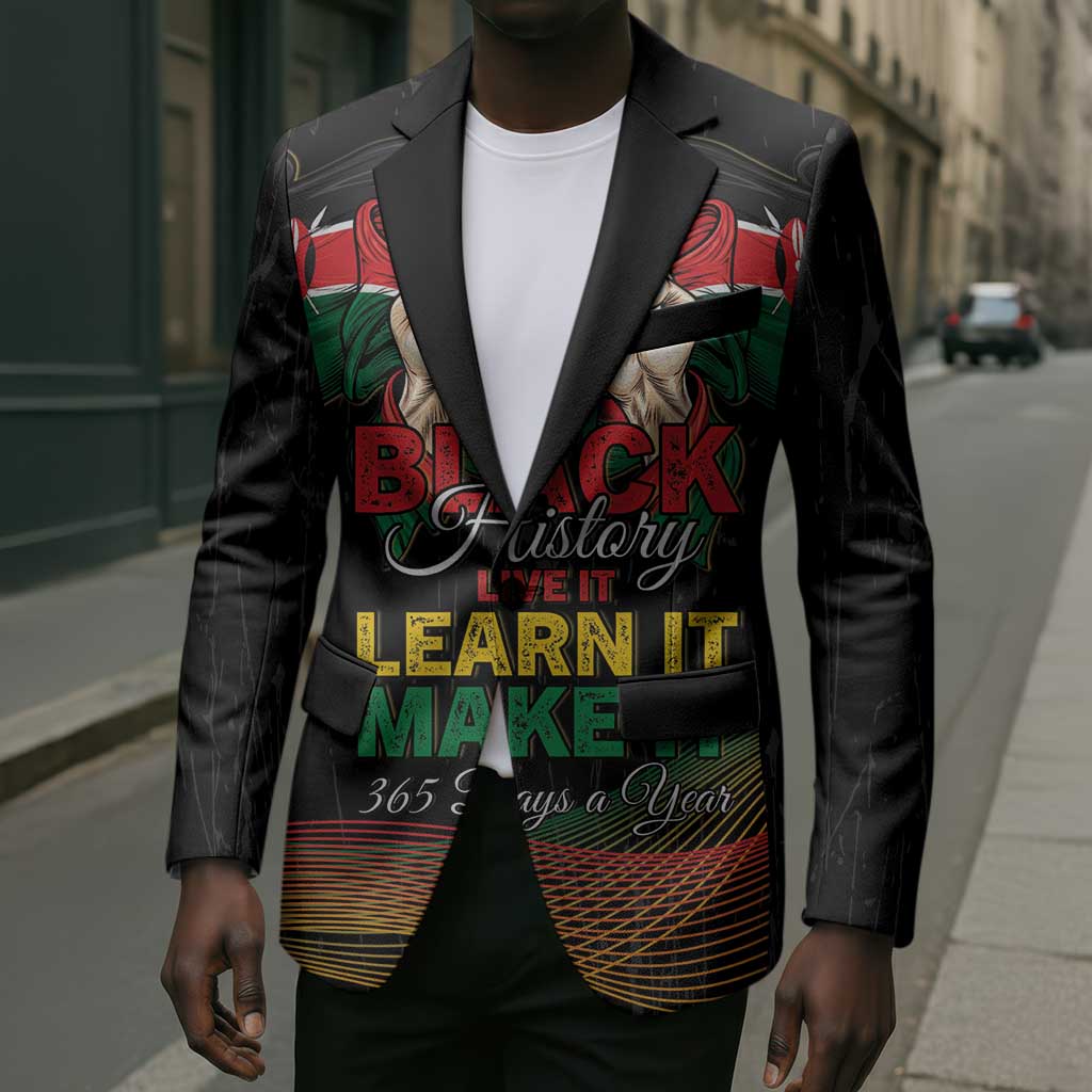 Personalized Kenya Black History Month Blazer Live It Learn It Make It - African Pride