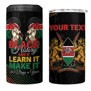 Personalized Kenya Black History Month 4 in 1 Can Cooler Tumbler Live It Learn It Make It - African Pride