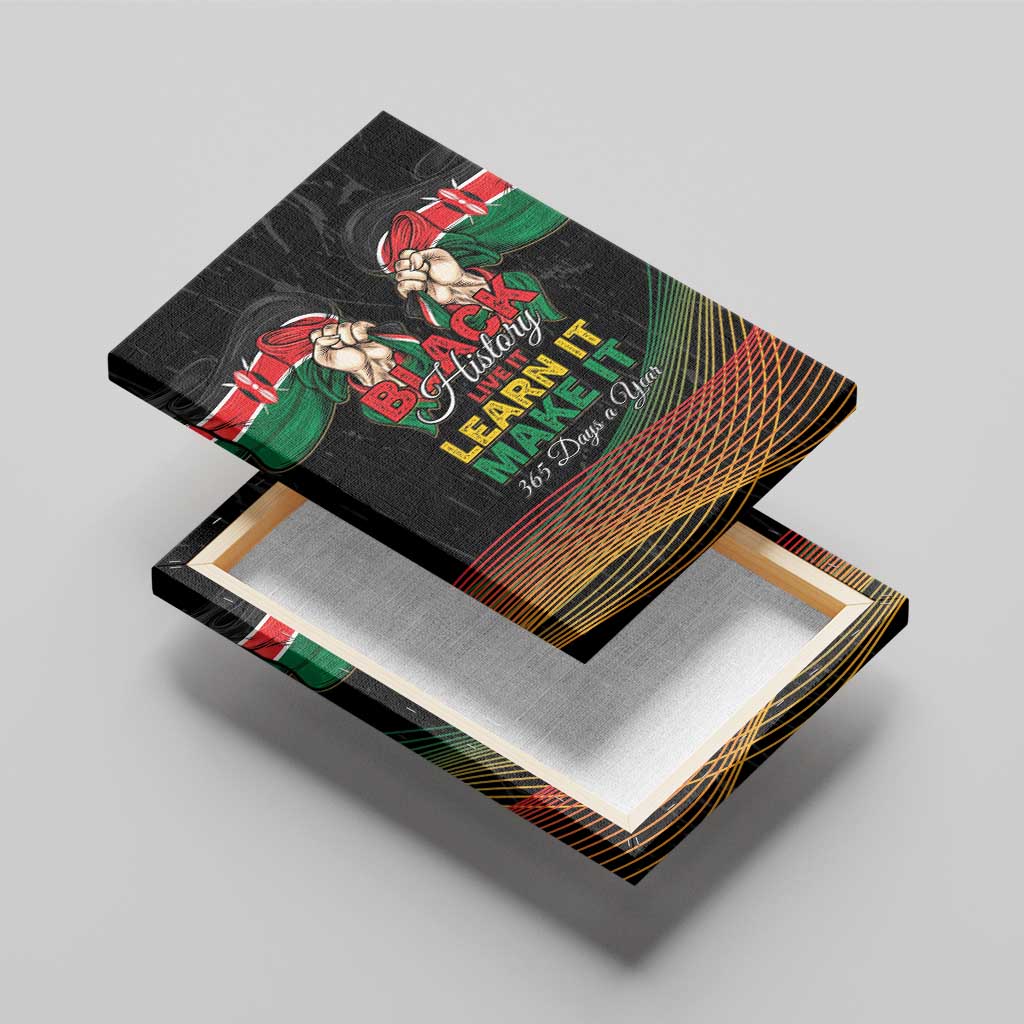Kenya Black History Month Canvas Wall Art Live It Learn It Make It - African Pride