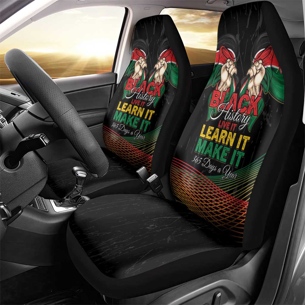 Kenya Black History Month Car Seat Cover Live It Learn It Make It - African Pride