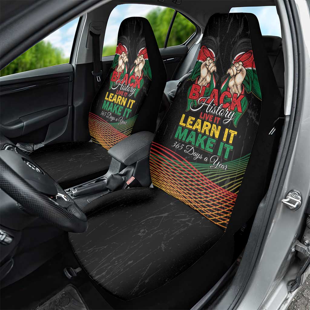 Kenya Black History Month Car Seat Cover Live It Learn It Make It - African Pride