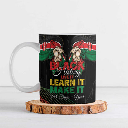 Personalized Kenya Black History Month Ceramic Mug Live It Learn It Make It - African Pride