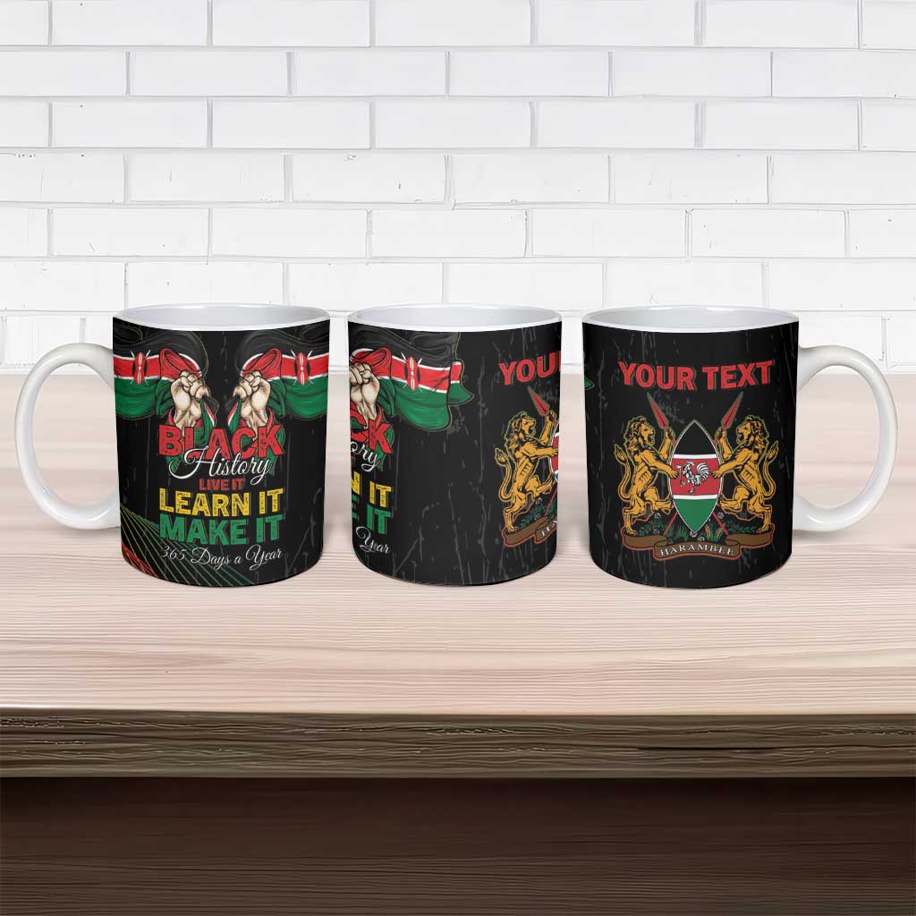 Personalized Kenya Black History Month Ceramic Mug Live It Learn It Make It - African Pride