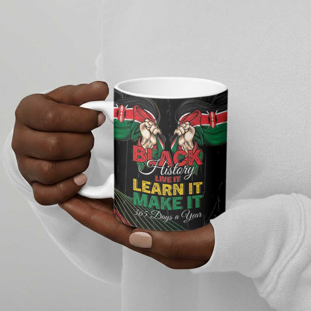 Personalized Kenya Black History Month Ceramic Mug Live It Learn It Make It - African Pride
