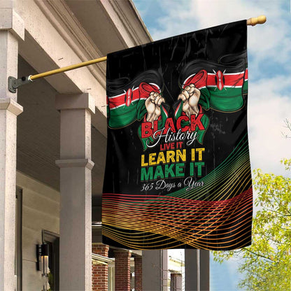 Kenya Black History Month Garden Flag Live It Learn It Make It - African Pride