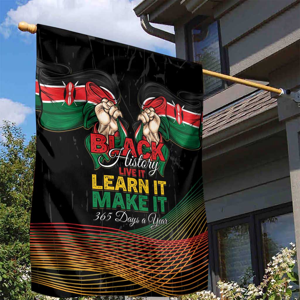 Kenya Black History Month Garden Flag Live It Learn It Make It - African Pride