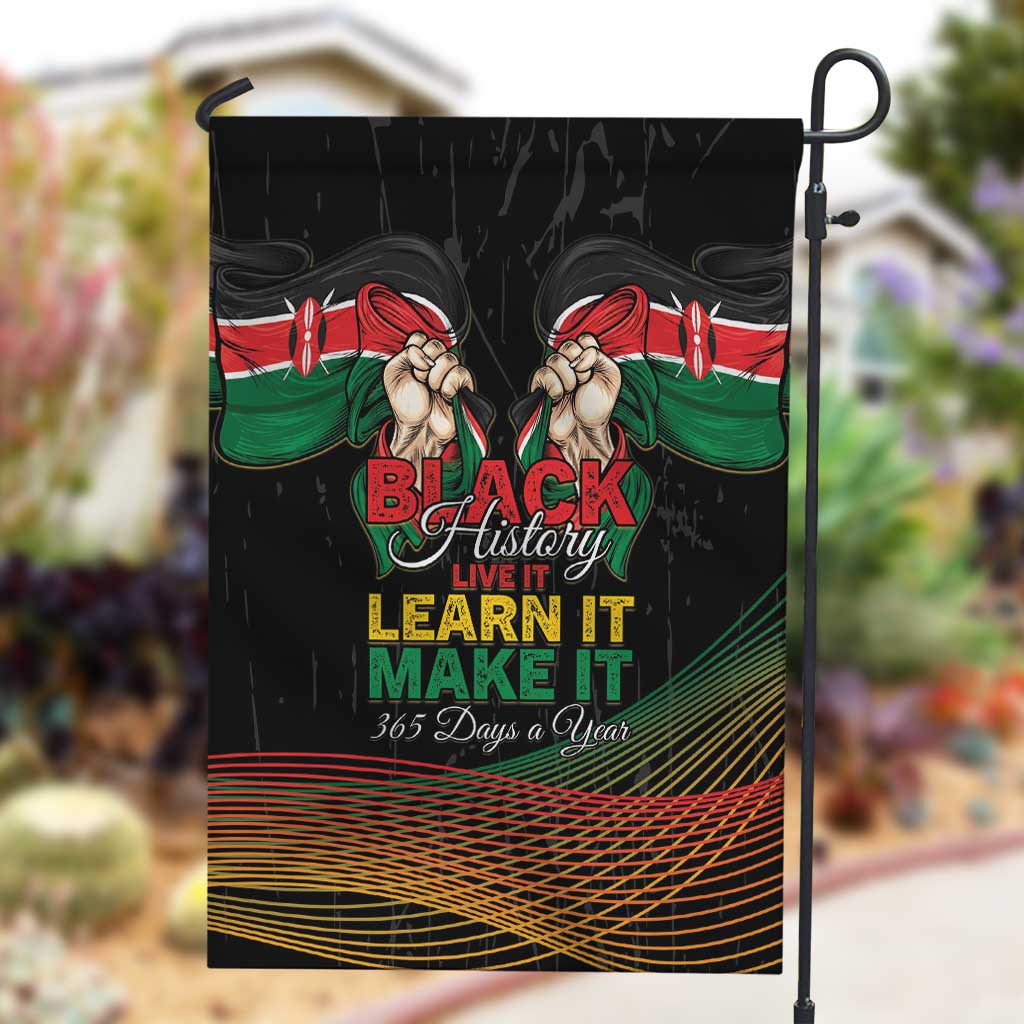 Kenya Black History Month Garden Flag Live It Learn It Make It - African Pride
