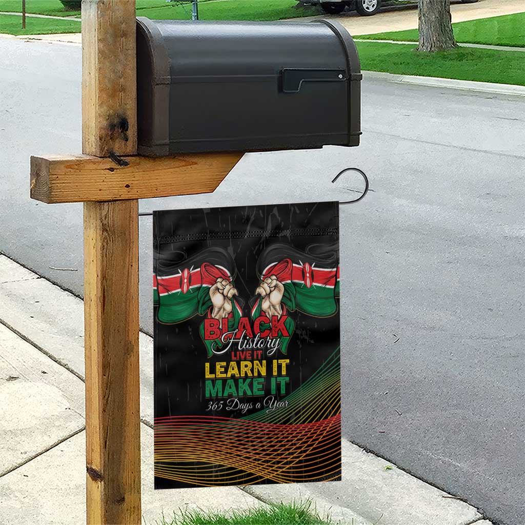 Kenya Black History Month Garden Flag Live It Learn It Make It - African Pride