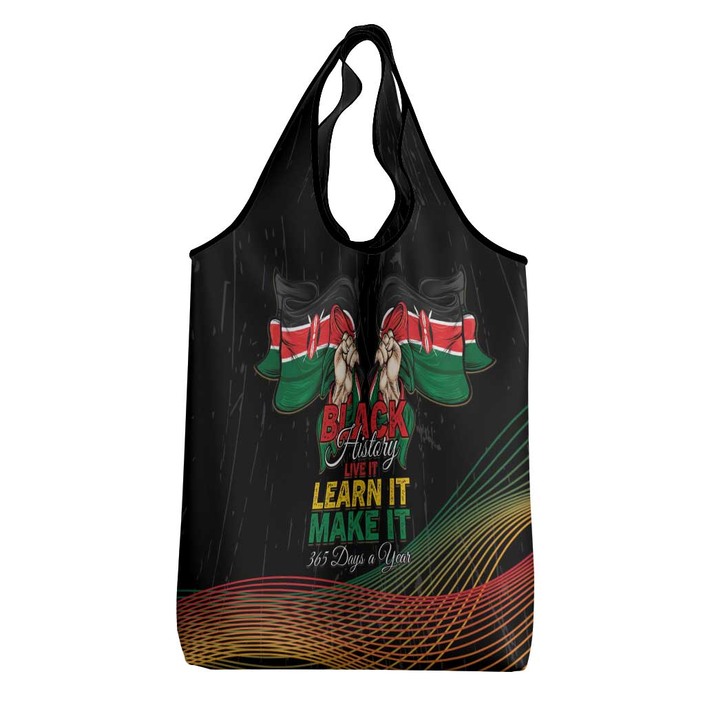 Kenya Black History Month Grocery Bag Live It Learn It Make It - African Pride
