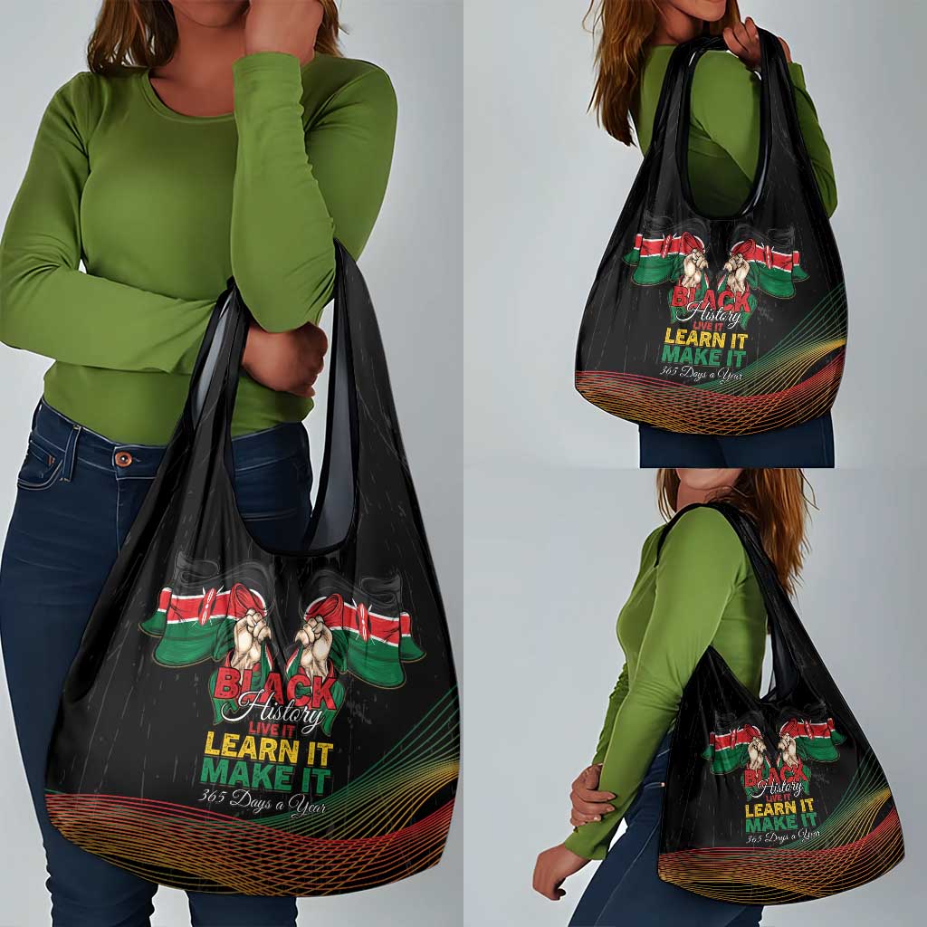 Kenya Black History Month Grocery Bag Live It Learn It Make It - African Pride