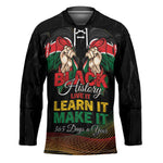 Personalized Kenya Black History Month Hockey Jersey Live It Learn It Make It - African Pride