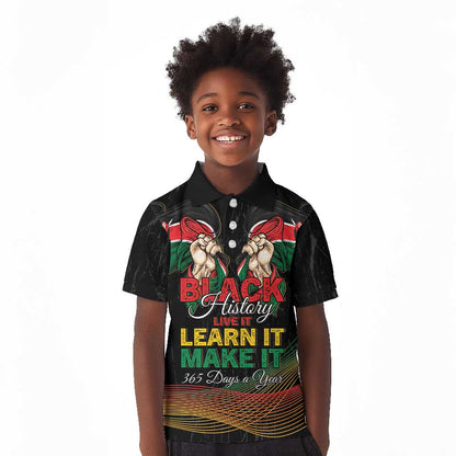 Personalized Kenya Black History Month Kid Polo Shirt Live It Learn It Make It - African Pride