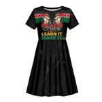 Personalized Kenya Black History Month Kid Short Sleeve Dress Live It Learn It Make It - African Pride