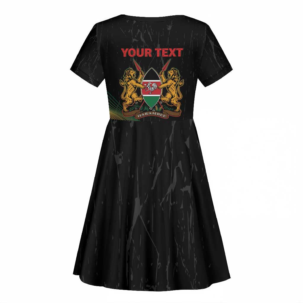 Personalized Kenya Black History Month Kid Short Sleeve Dress Live It Learn It Make It - African Pride