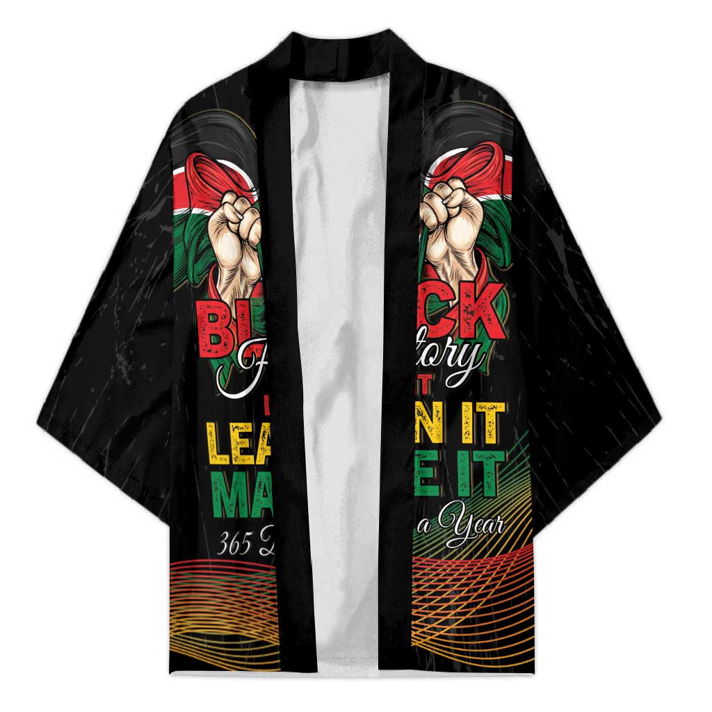 Personalized Kenya Black History Month Kimono Live It Learn It Make It - African Pride