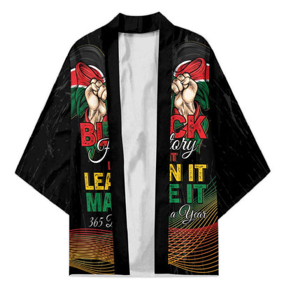 Personalized Kenya Black History Month Kimono Live It Learn It Make It - African Pride