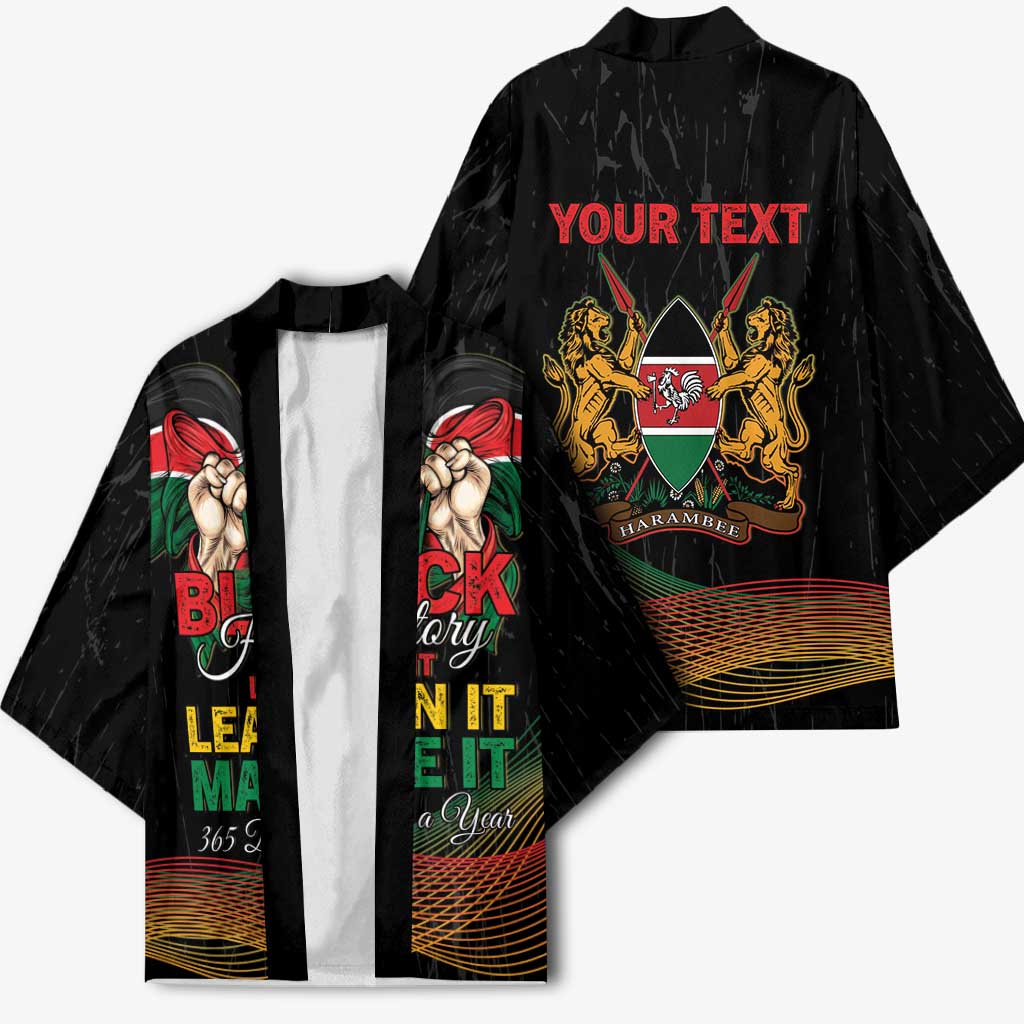 Personalized Kenya Black History Month Kimono Live It Learn It Make It - African Pride