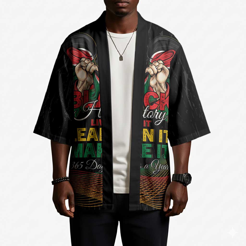 Personalized Kenya Black History Month Kimono Live It Learn It Make It - African Pride