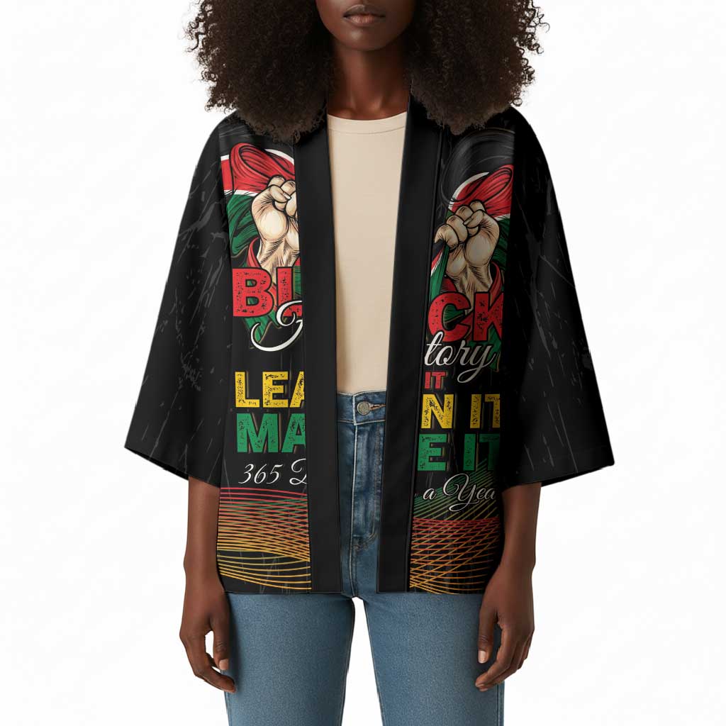 Personalized Kenya Black History Month Kimono Live It Learn It Make It - African Pride