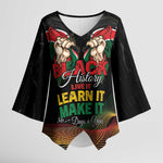 Personalized Kenya Black History Month Kimono Sleeve Blouse Live It Learn It Make It - African Pride