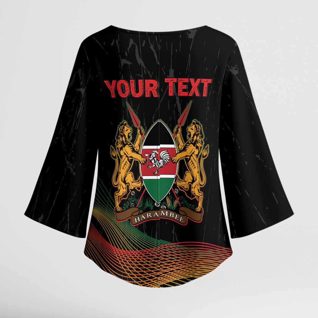 Personalized Kenya Black History Month Kimono Sleeve Blouse Live It Learn It Make It - African Pride