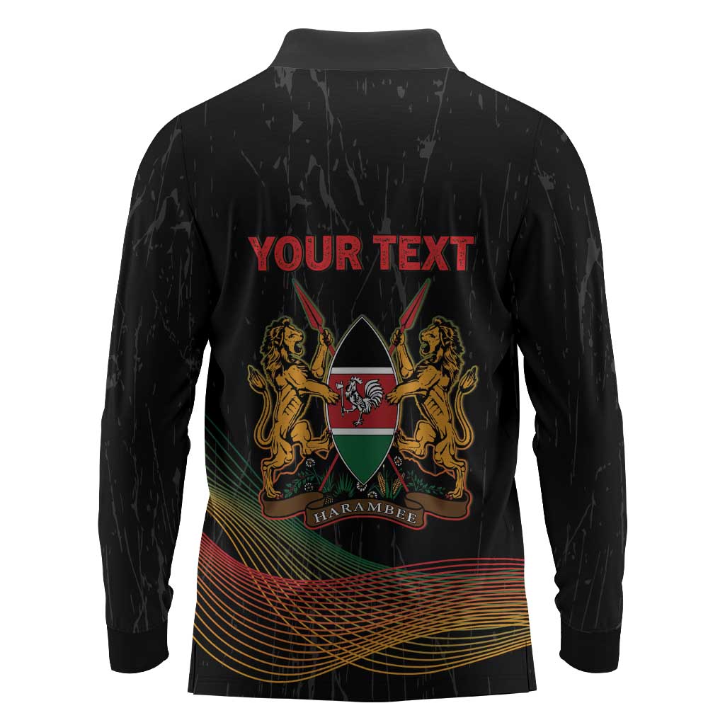 Personalized Kenya Black History Month Long Sleeve Polo Shirt Live It Learn It Make It - African Pride