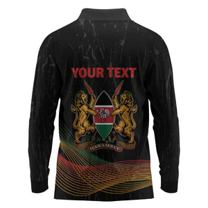 Personalized Kenya Black History Month Long Sleeve Polo Shirt Live It Learn It Make It - African Pride