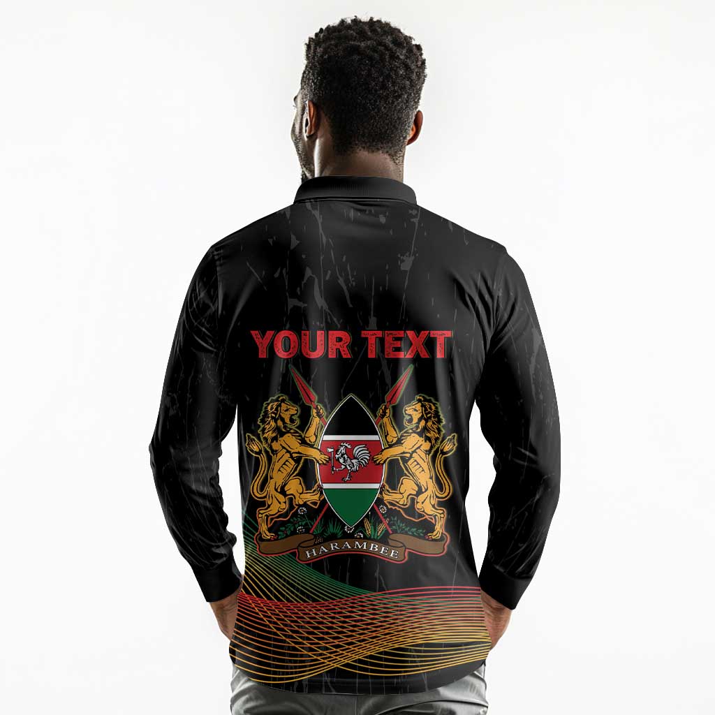 Personalized Kenya Black History Month Long Sleeve Polo Shirt Live It Learn It Make It - African Pride