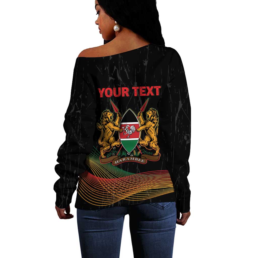 Personalized Kenya Black History Month Off Shoulder Sweater Live It Learn It Make It - African Pride