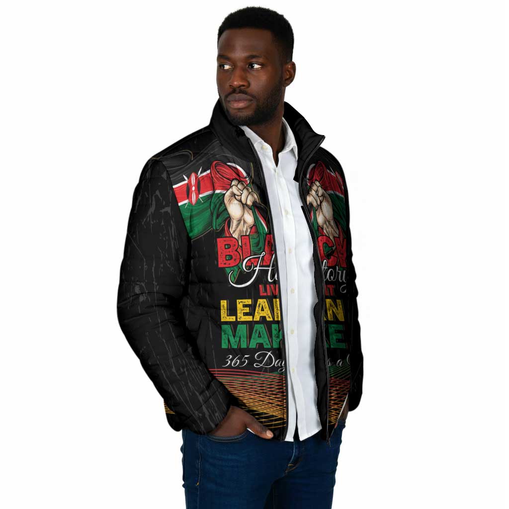 Personalized Kenya Black History Month Padded Jacket Live It Learn It Make It - African Pride