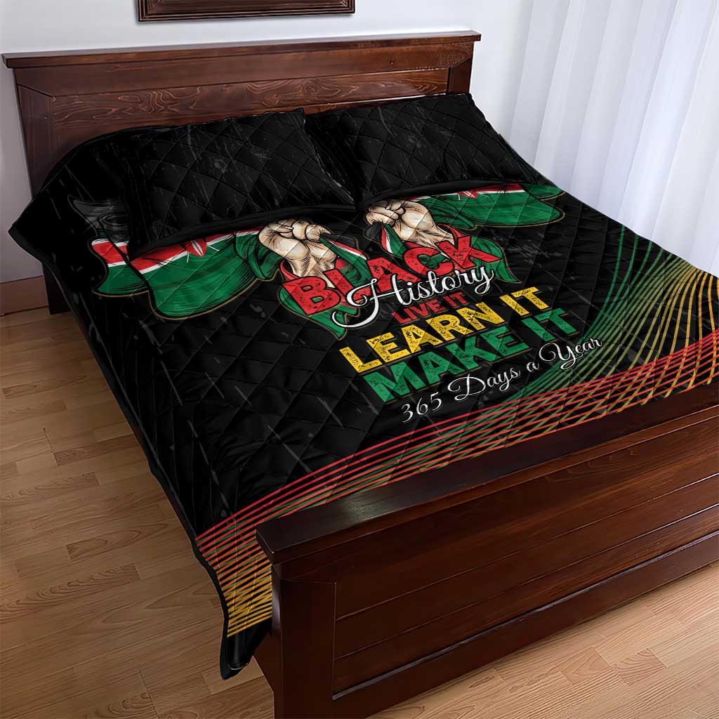 Kenya Black History Month Quilt Bed Set Live It Learn It Make It - African Pride