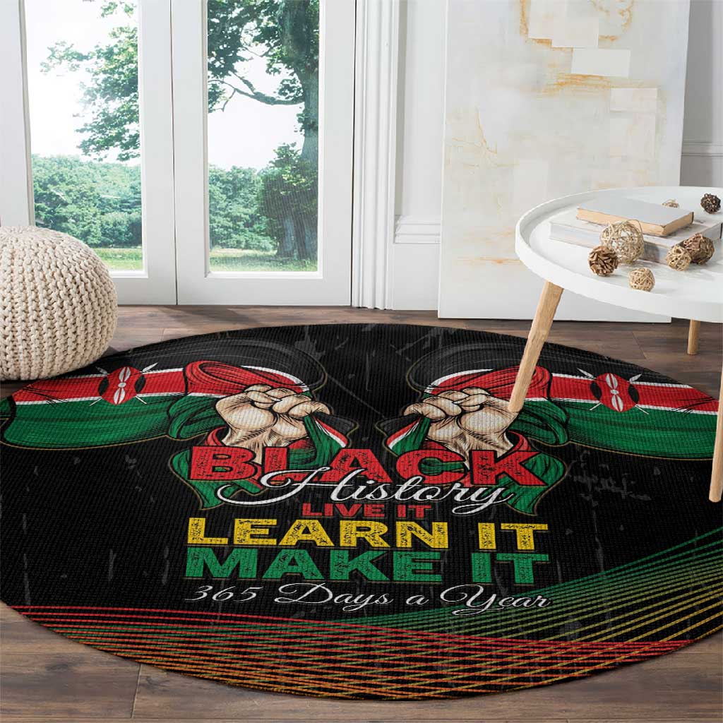 Kenya Black History Month Round Carpet Live It Learn It Make It - African Pride