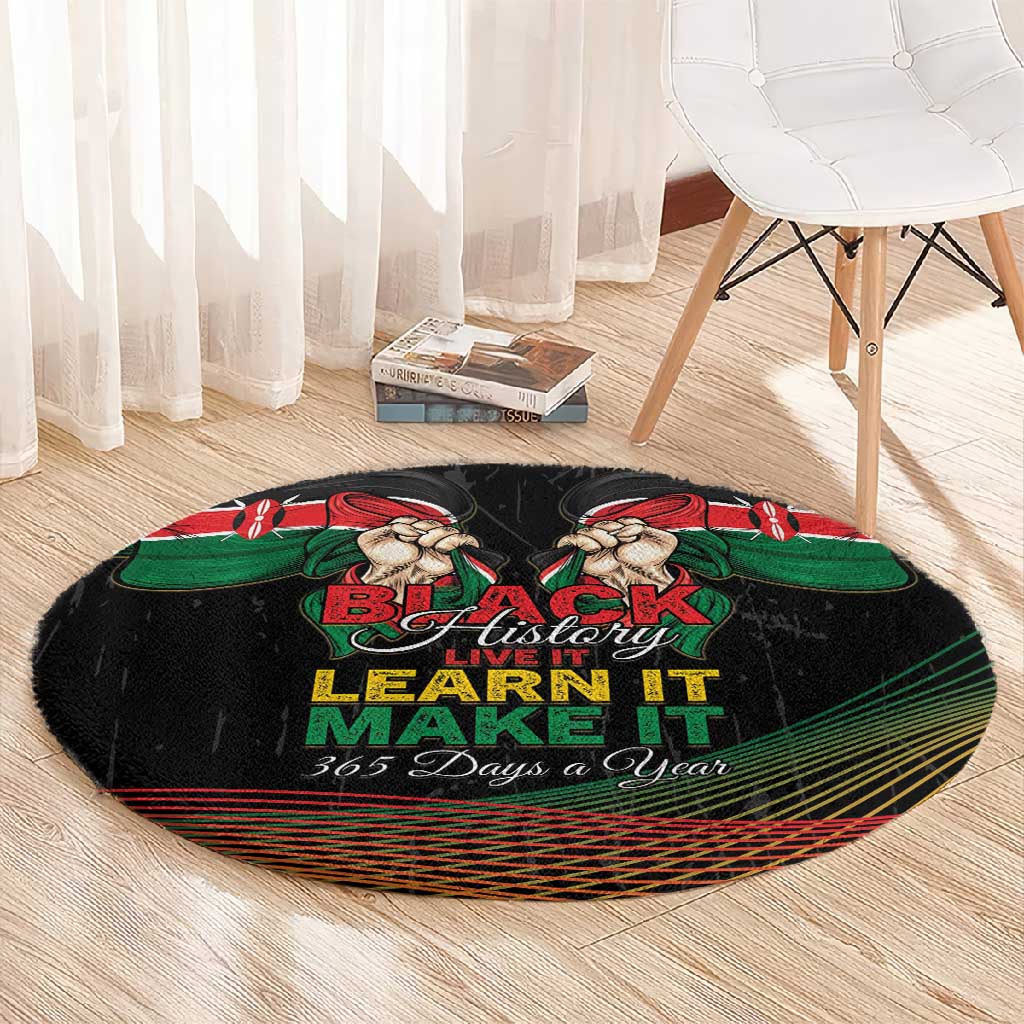 Kenya Black History Month Round Carpet Live It Learn It Make It - African Pride