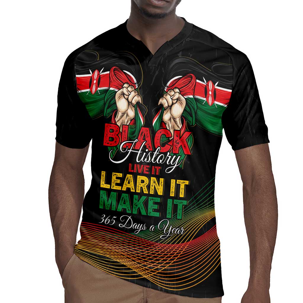 Personalized Kenya Black History Month Rugby Jersey Live It Learn It Make It - African Pride