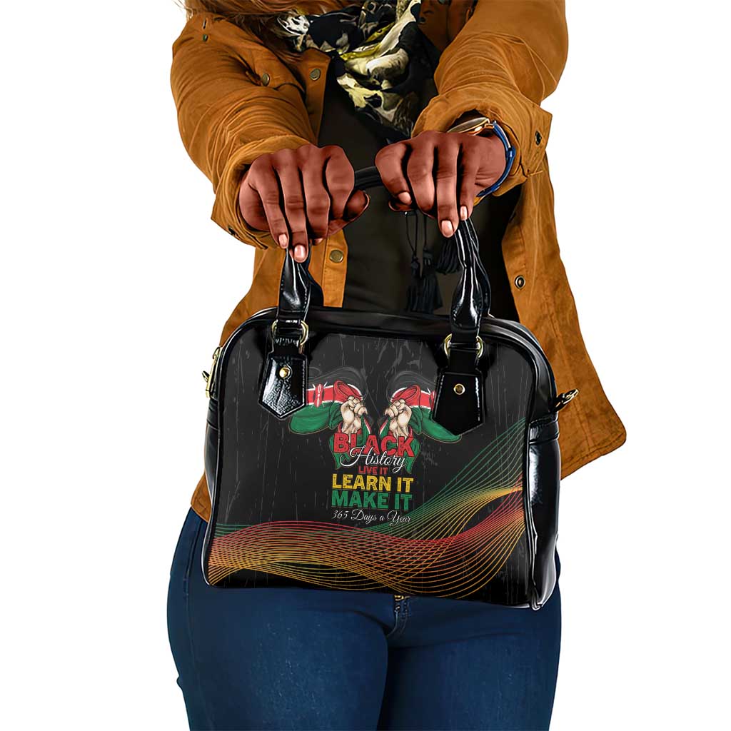 Kenya Black History Month Shoulder Handbag Live It Learn It Make It - African Pride