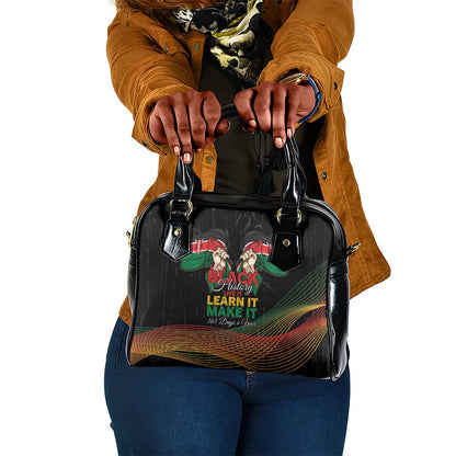 Kenya Black History Month Shoulder Handbag Live It Learn It Make It - African Pride