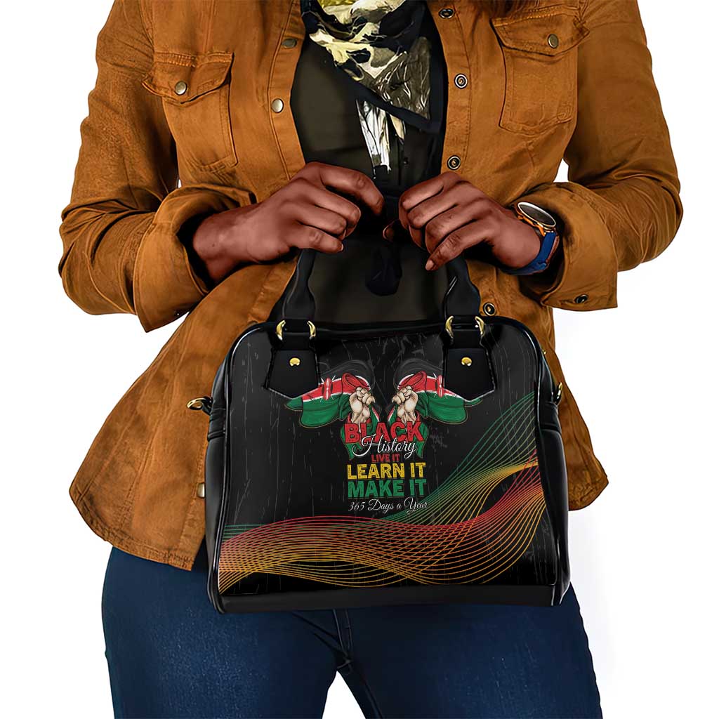 Kenya Black History Month Shoulder Handbag Live It Learn It Make It - African Pride