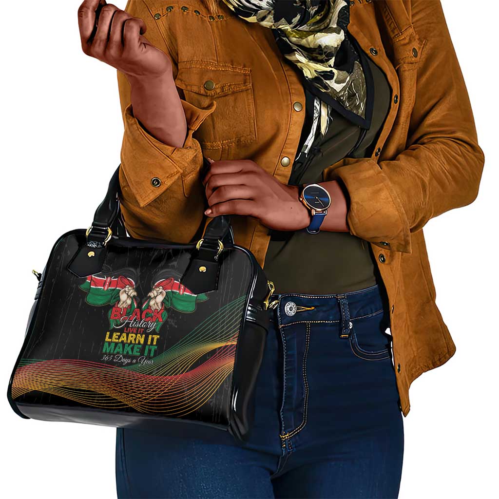 Kenya Black History Month Shoulder Handbag Live It Learn It Make It - African Pride