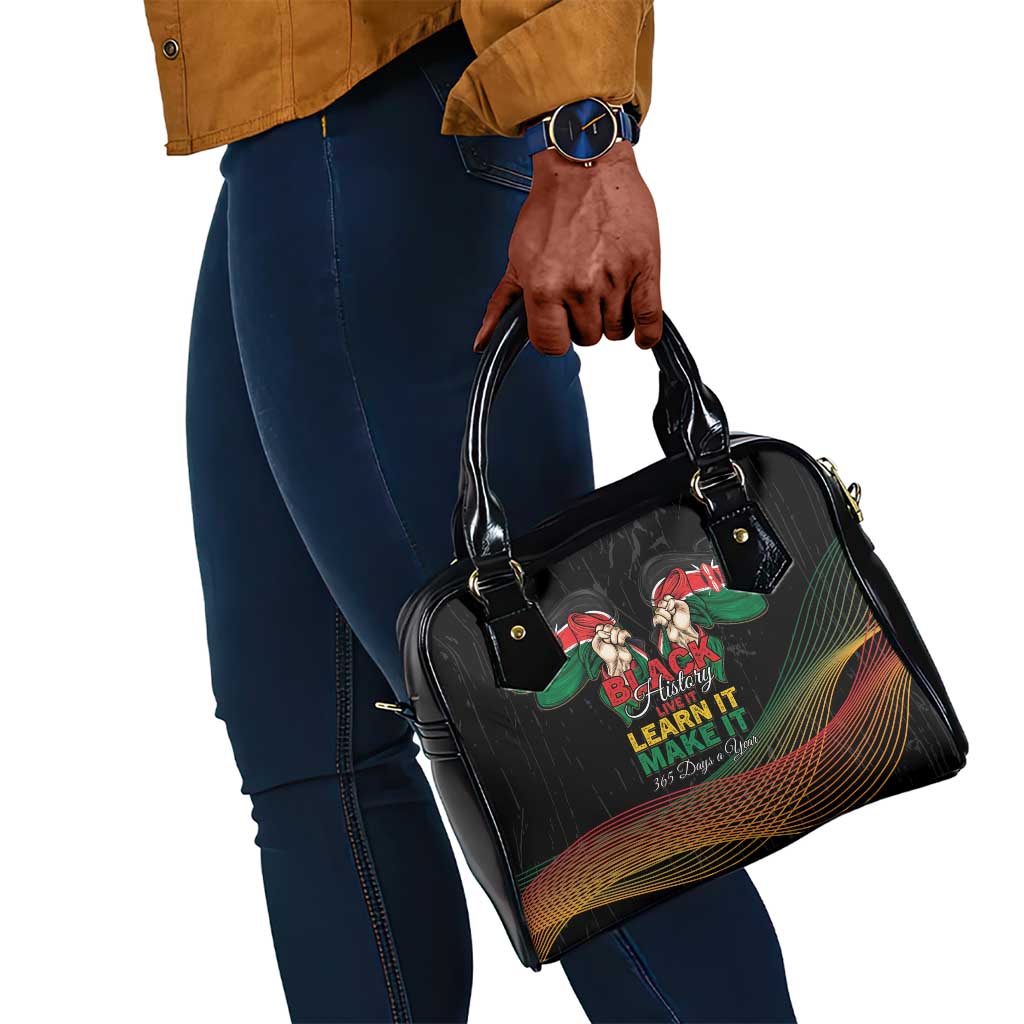 Kenya Black History Month Shoulder Handbag Live It Learn It Make It - African Pride