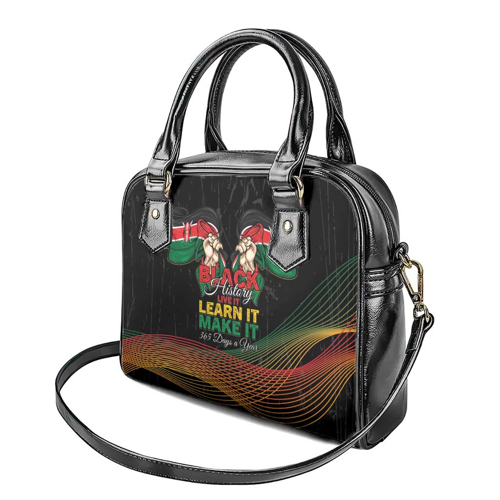 Kenya Black History Month Shoulder Handbag Live It Learn It Make It - African Pride