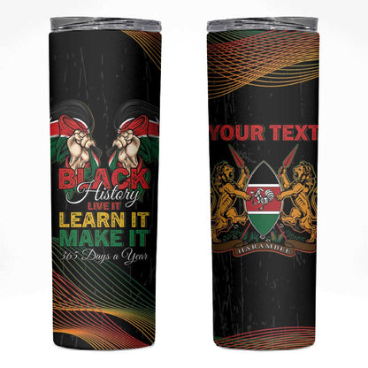 Personalized Kenya Black History Month Skinny Tumbler Live It Learn It Make It - African Pride