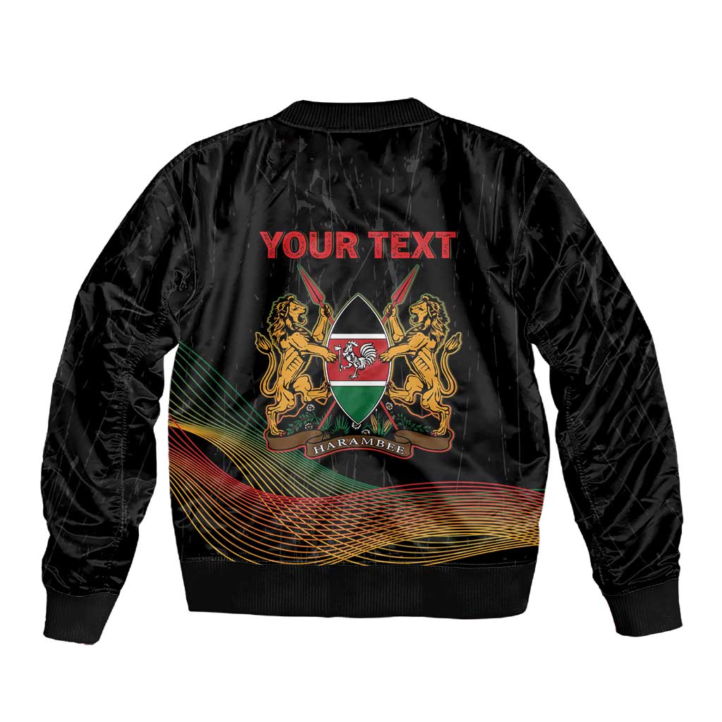 Personalized Kenya Black History Month Sleeve Zip Bomber Jacket Live It Learn It Make It - African Pride