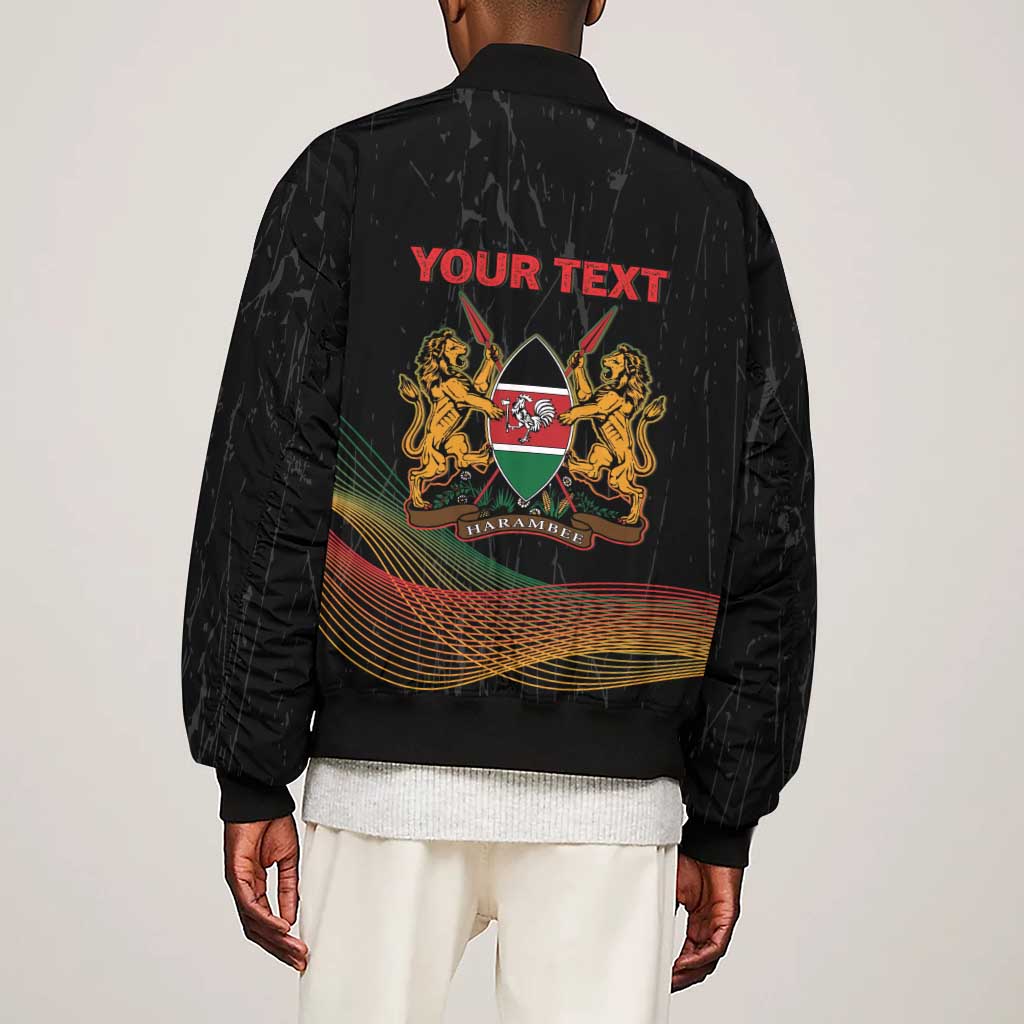 Personalized Kenya Black History Month Sleeve Zip Bomber Jacket Live It Learn It Make It - African Pride